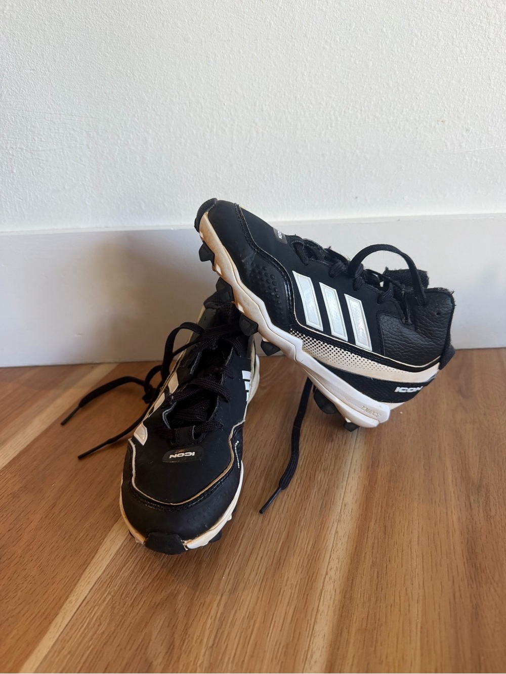 adidas Kids Black and White Soccer Cleats